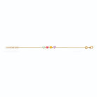 Bracelet cœurs multicolores enfant en plaqué or, 16 cm