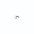 Bracelet deux anneaux plats entrelacés en argent 925 rhodié, autre angle de vue