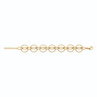 Bracelet double anneaux texturés entrelacés en acier PVD doré