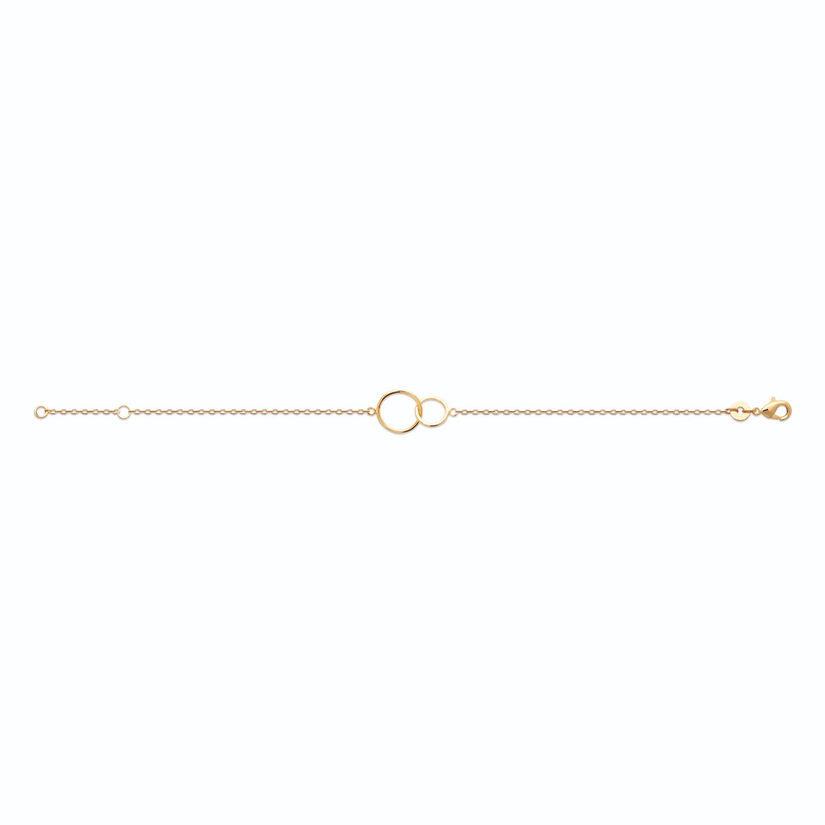 Bracelet double cercle entrelacé en plaqué or