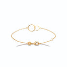 Bracelet double cercle entrelacé en plaqué or