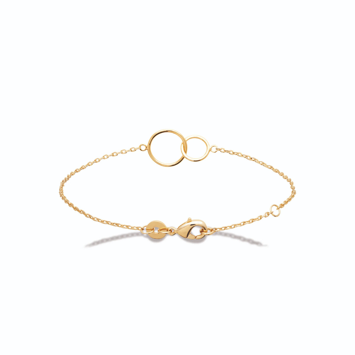 Bracelet double cercle entrelacé en plaqué or
