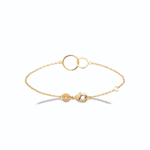 Bracelet double cercle entrelacé en plaqué or
