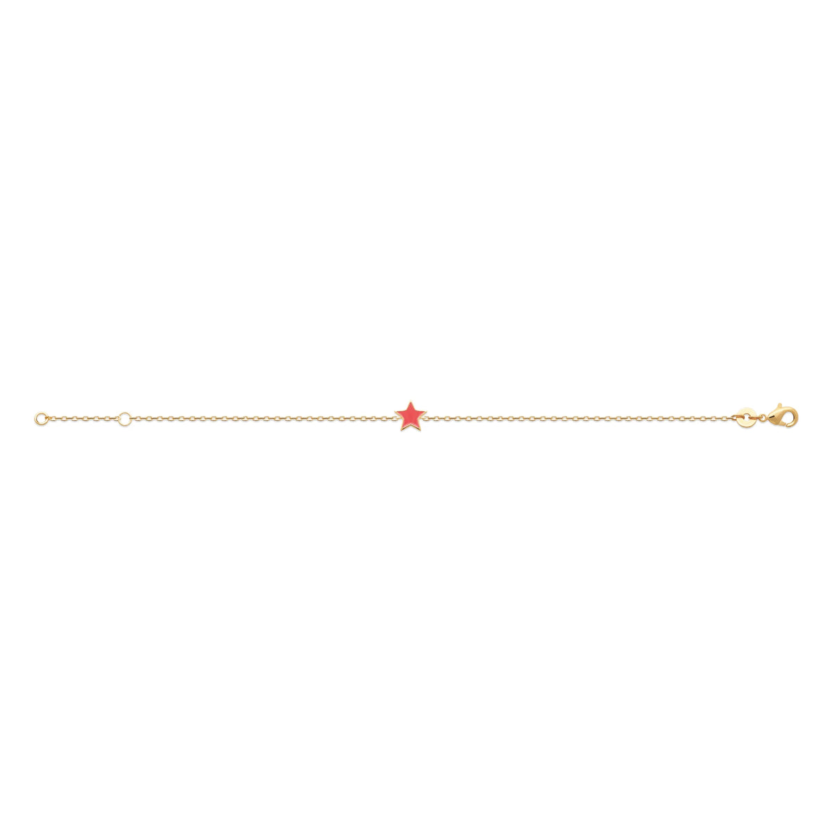 Bracelet étoile corail enfant en plaqué or, 16 cm
