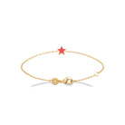 Bracelet étoile corail enfant en plaqué or, 16 cm
