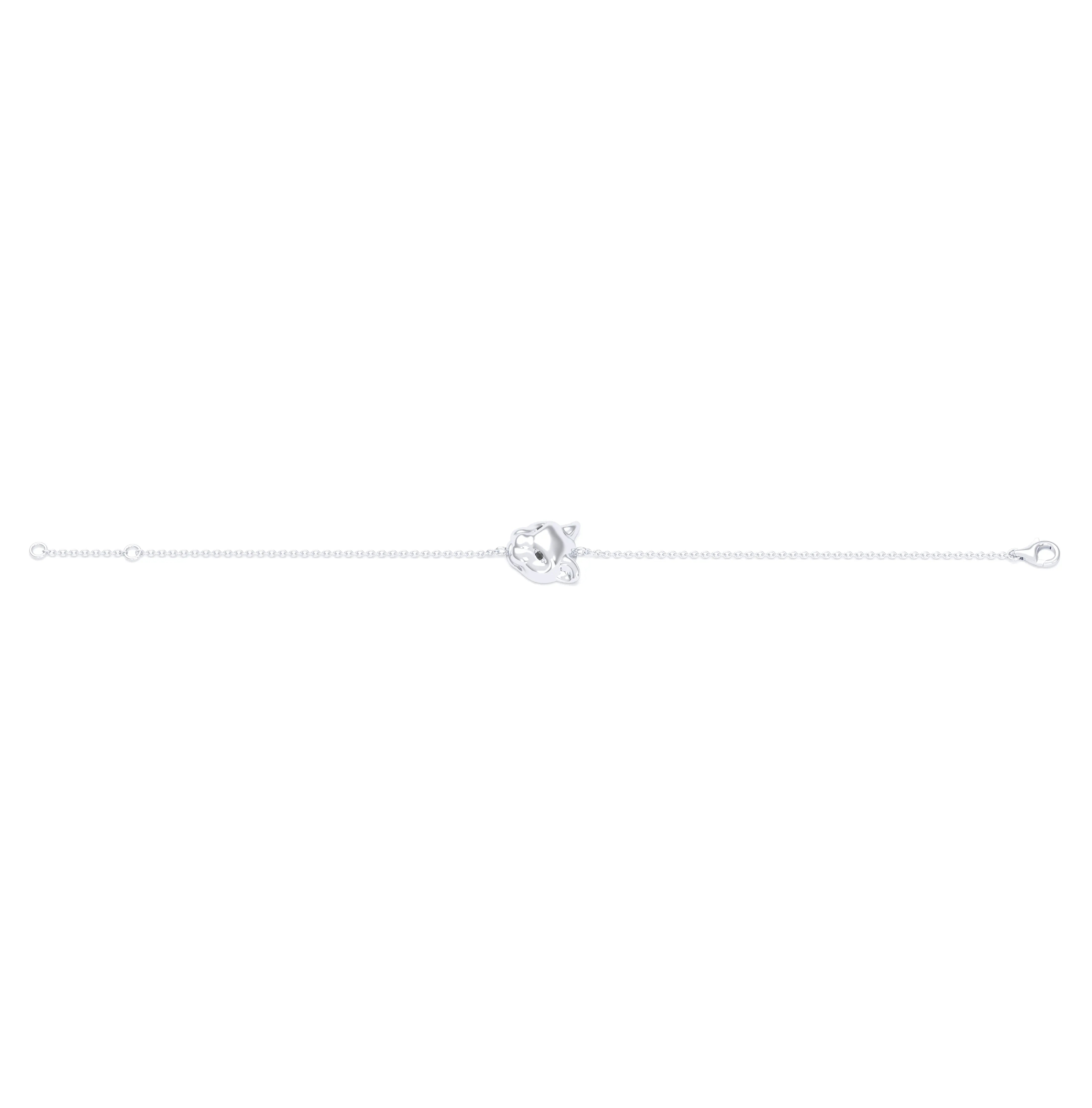 Bracelet Féline en or blanc 18 carats et pierres précieuses