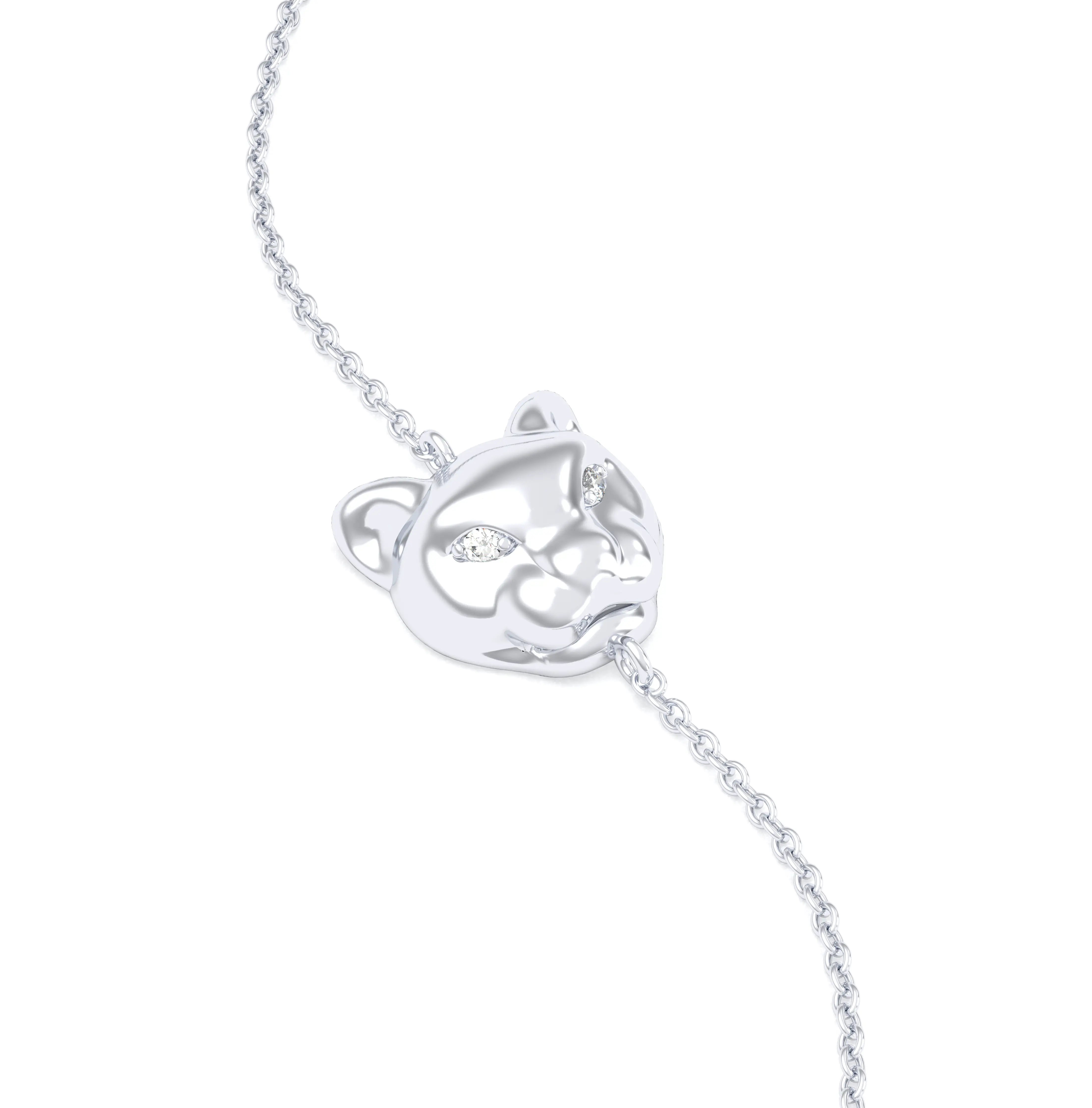 Bracelet Féline en or blanc 18 carats et pierres précieuses Diamant
