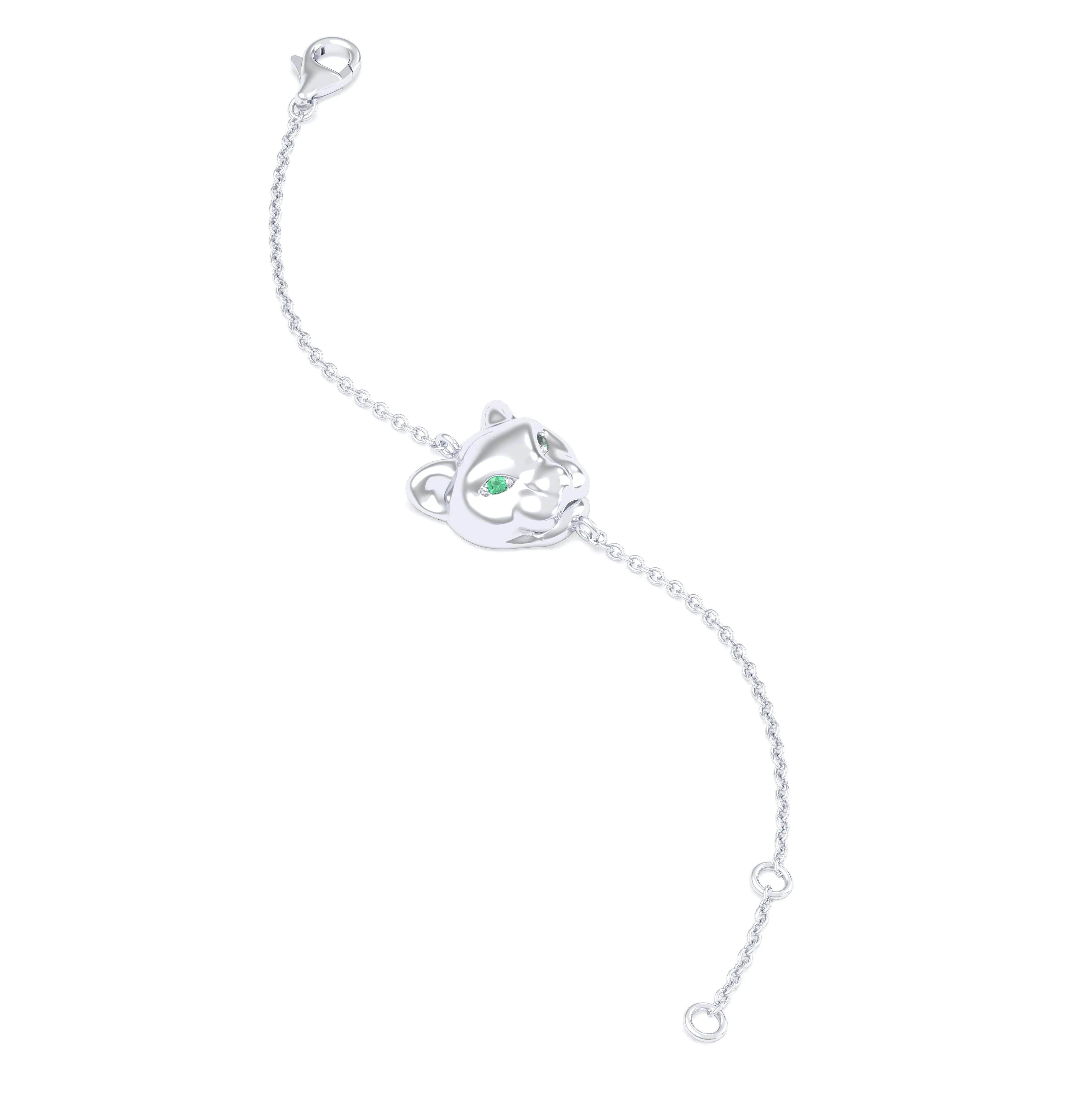 Bracelet Féline en or blanc 18 carats et pierres précieuses