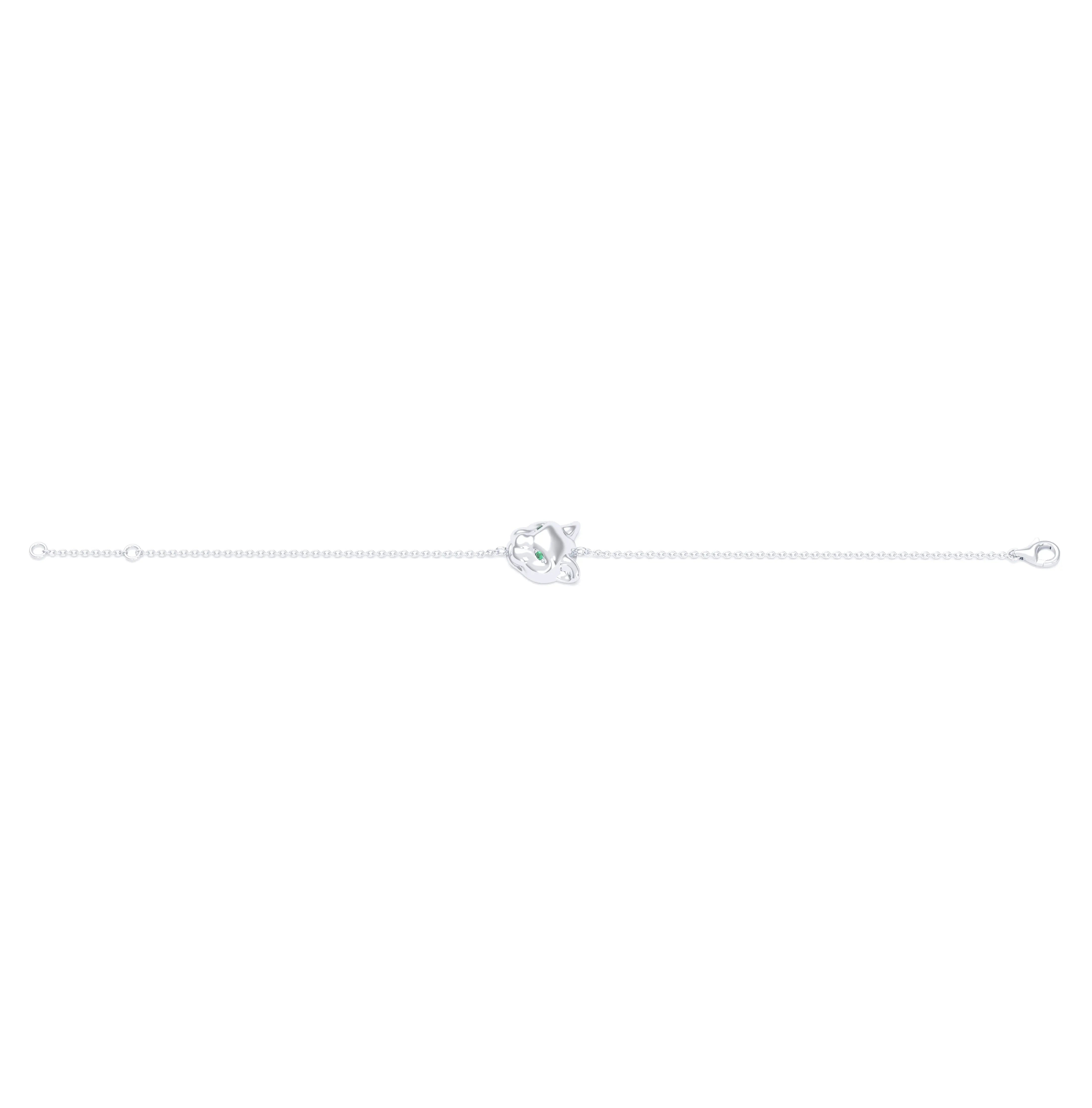 Bracelet Féline en or blanc 18 carats et pierres précieuses