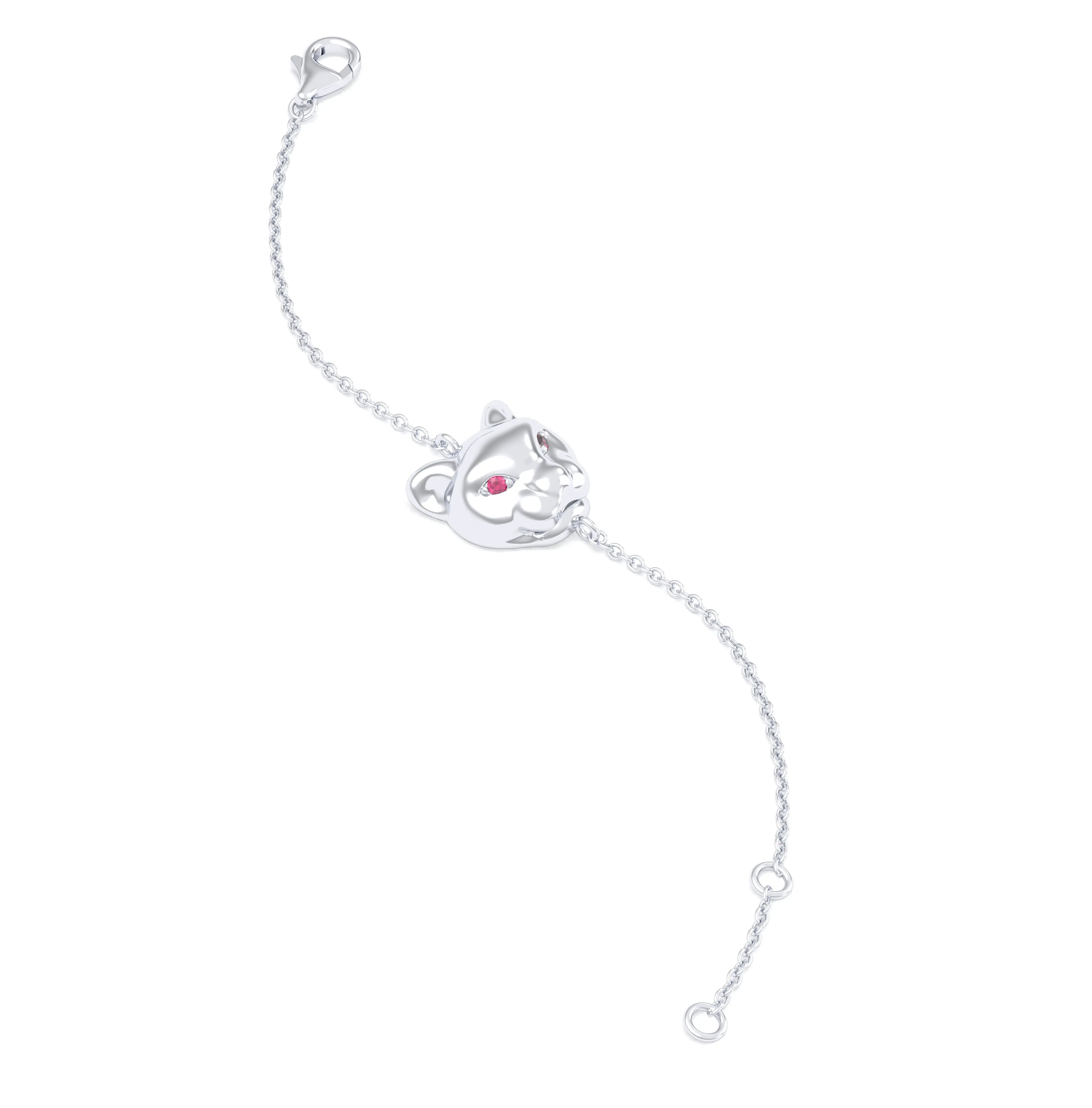 Bracelet Féline en or blanc 18 carats et pierres précieuses