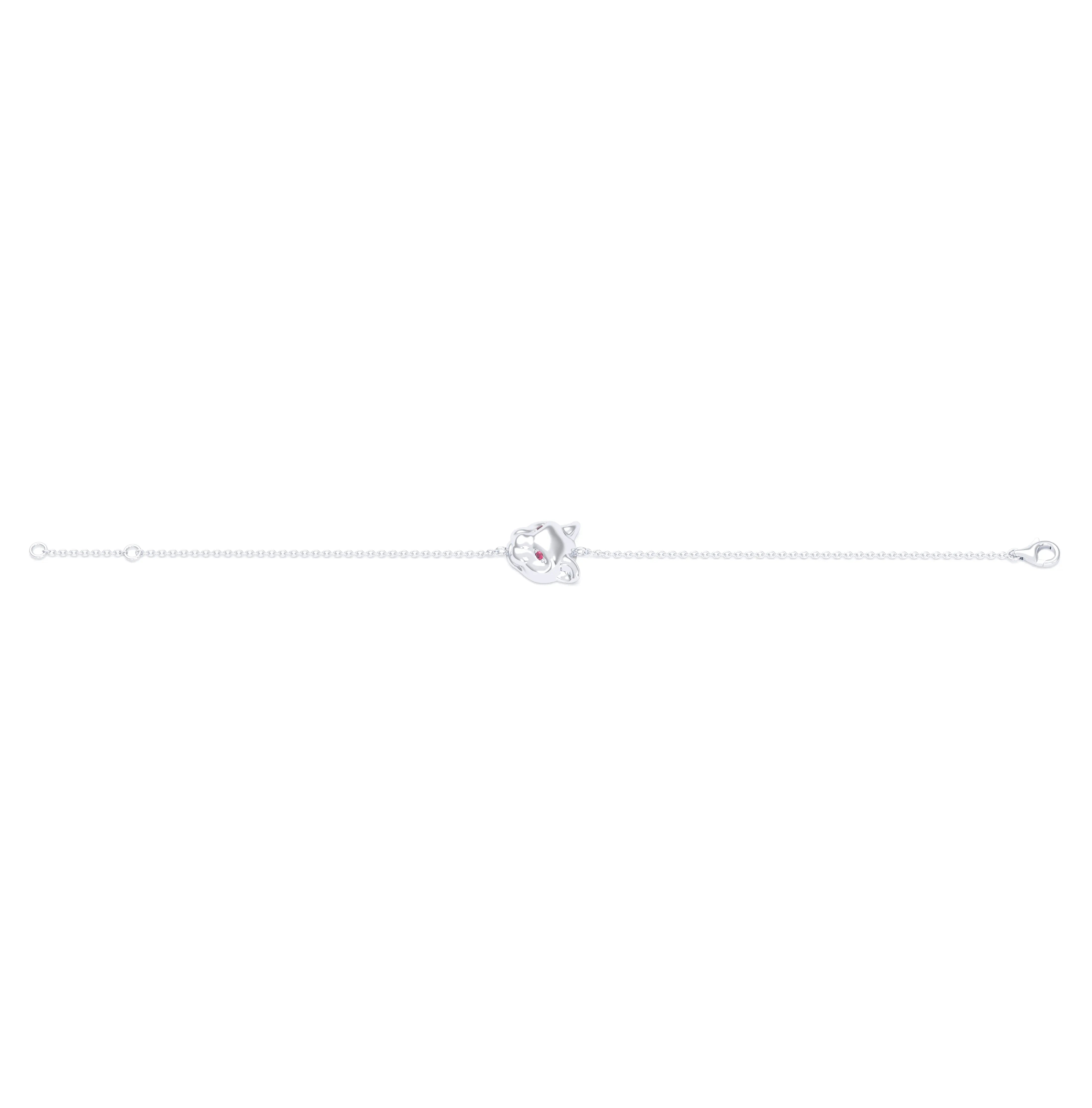 Bracelet Féline en or blanc 18 carats et pierres précieuses