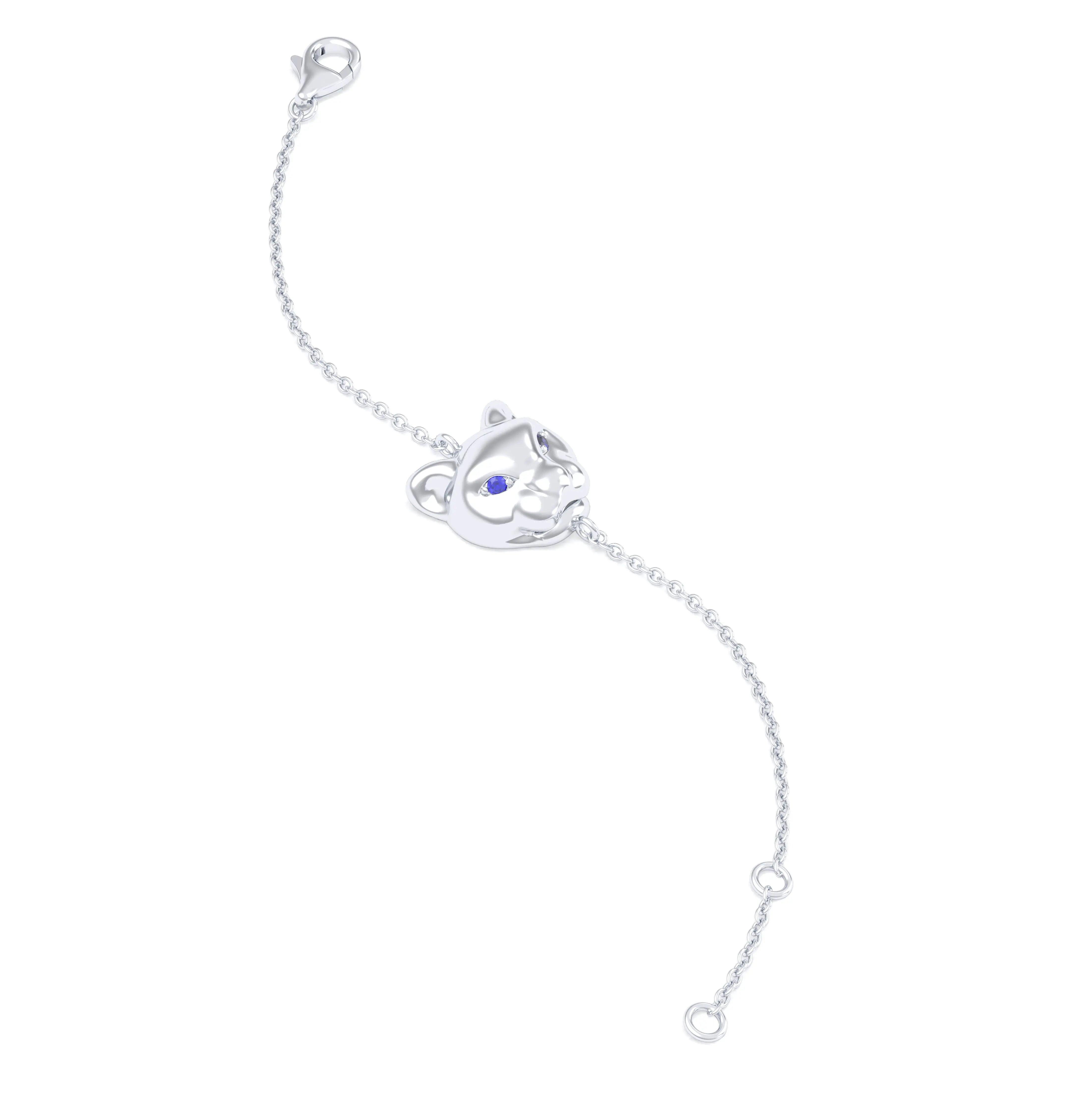 Bracelet Féline en or blanc 18 carats et pierres précieuses
