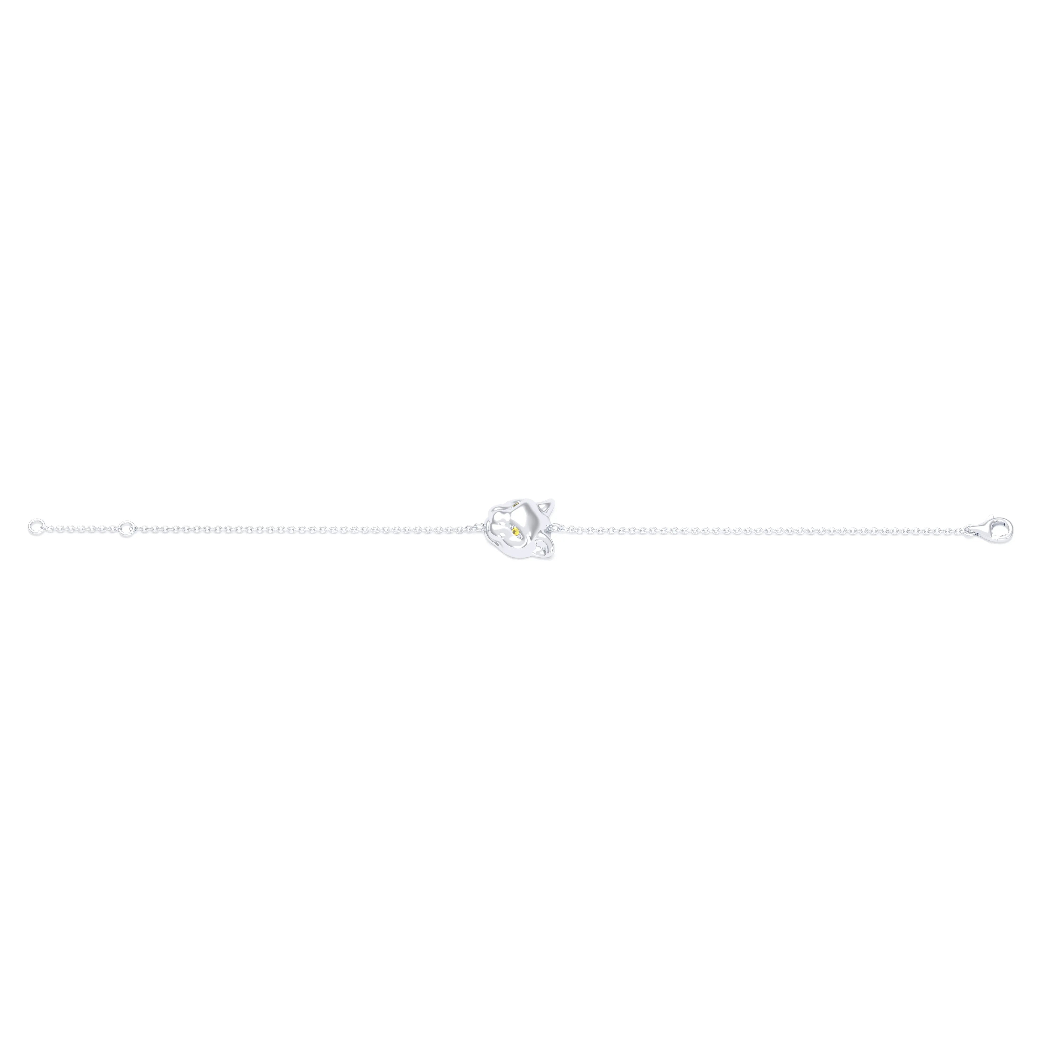 Bracelet Féline en or blanc 18 carats et pierres précieuses