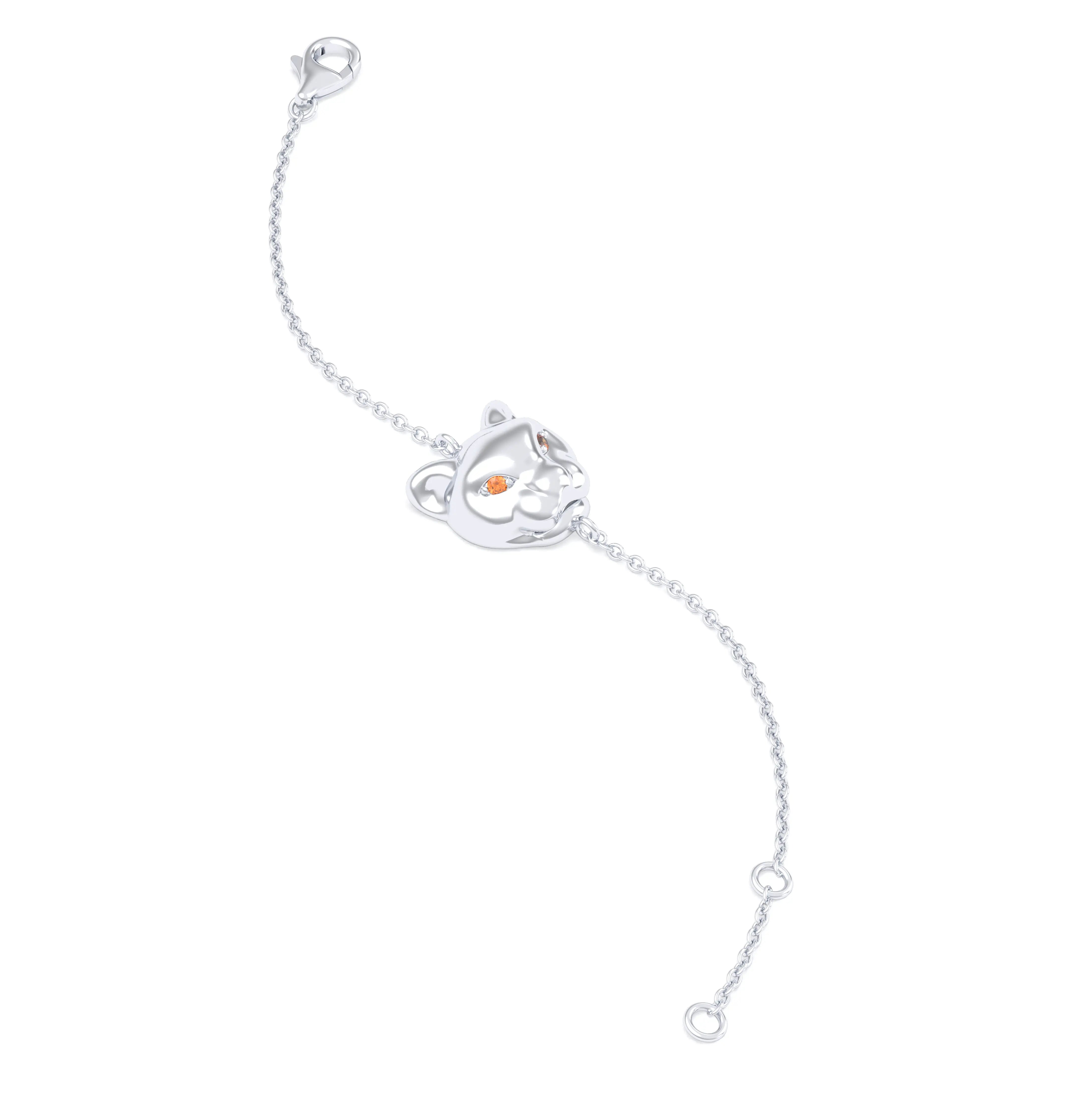 Bracelet Féline en or blanc 18 carats et pierres précieuses