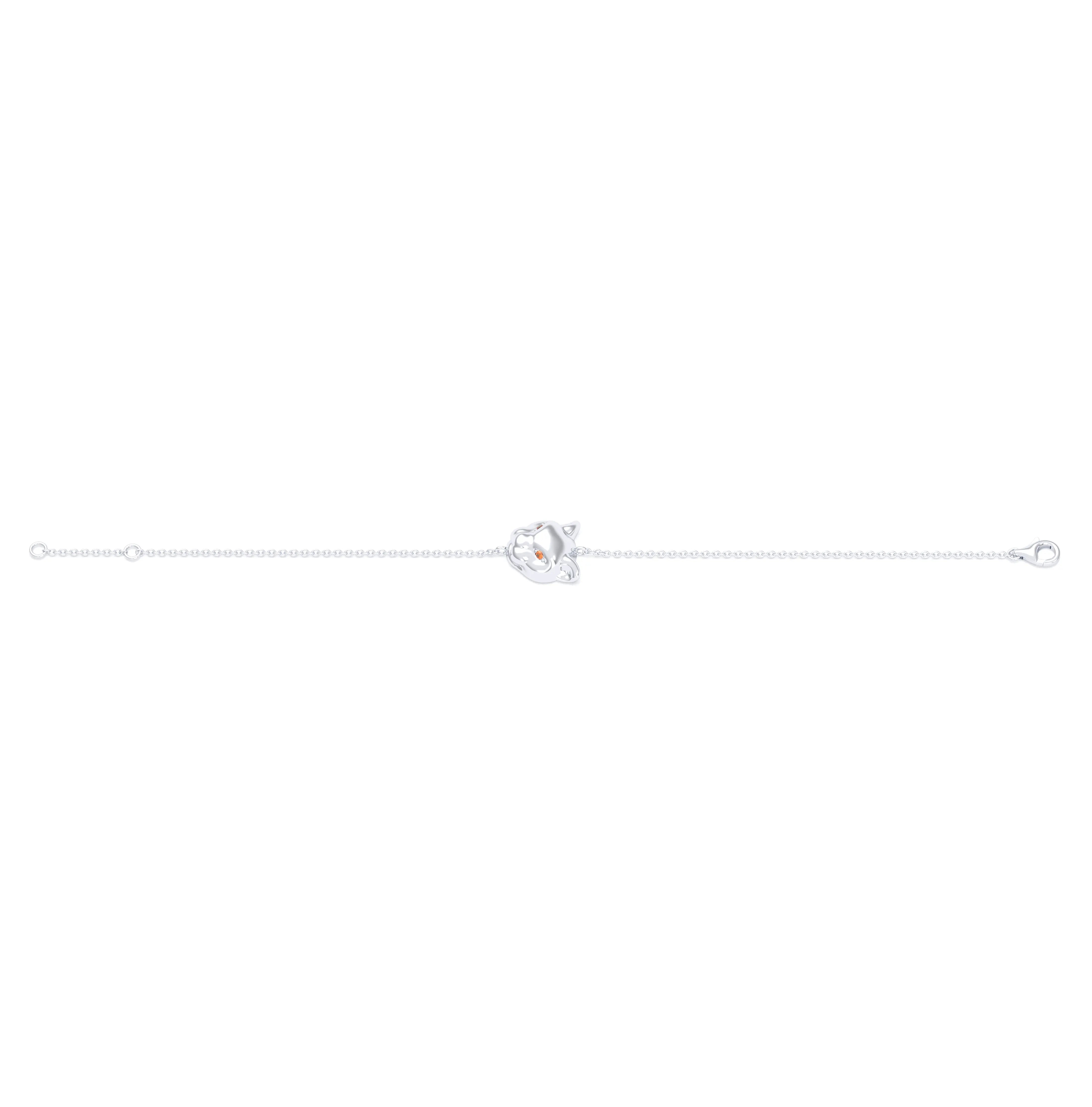 Bracelet Féline en or blanc 18 carats et pierres précieuses