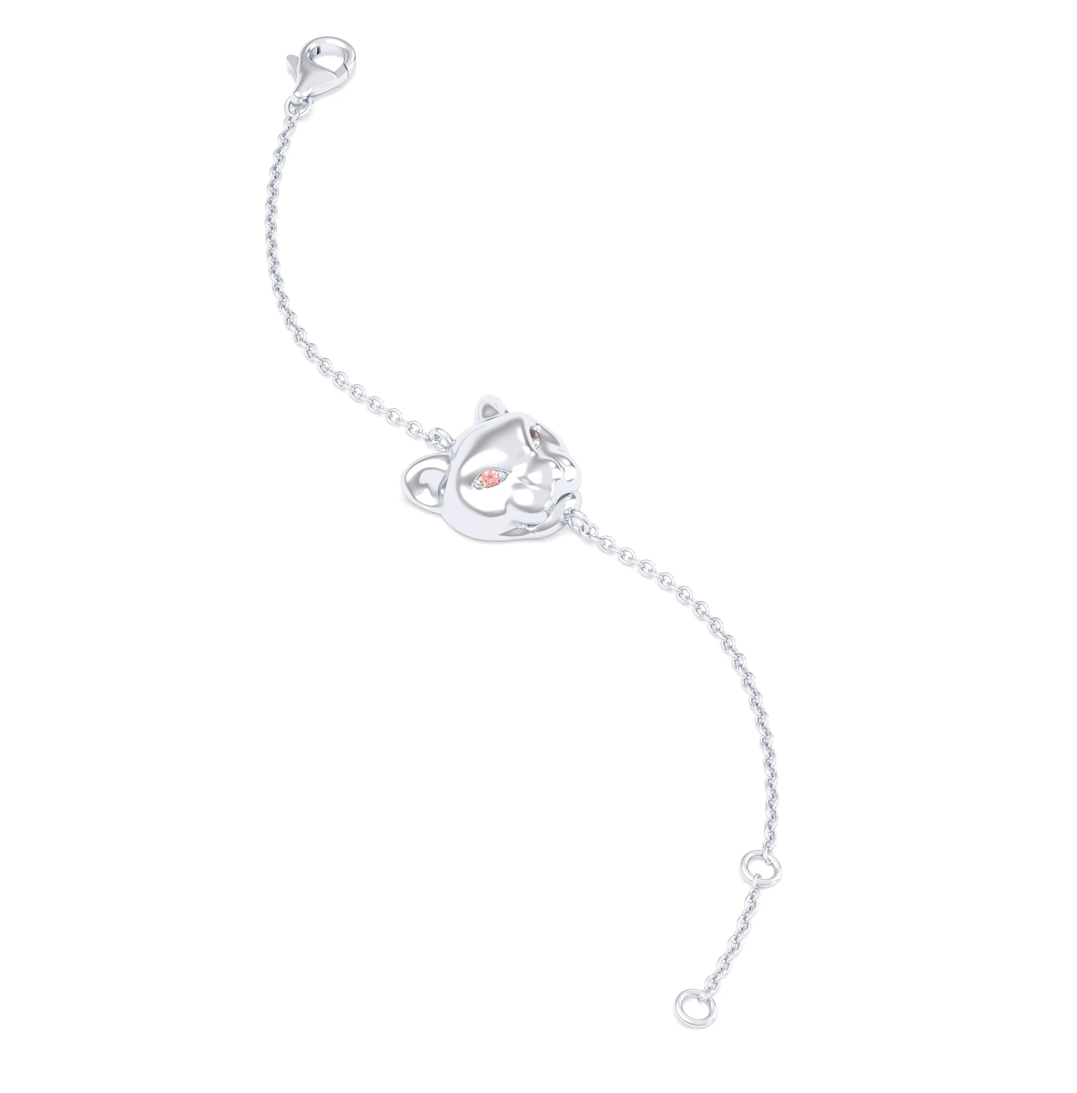 Bracelet Féline en or blanc 18 carats et pierres précieuses