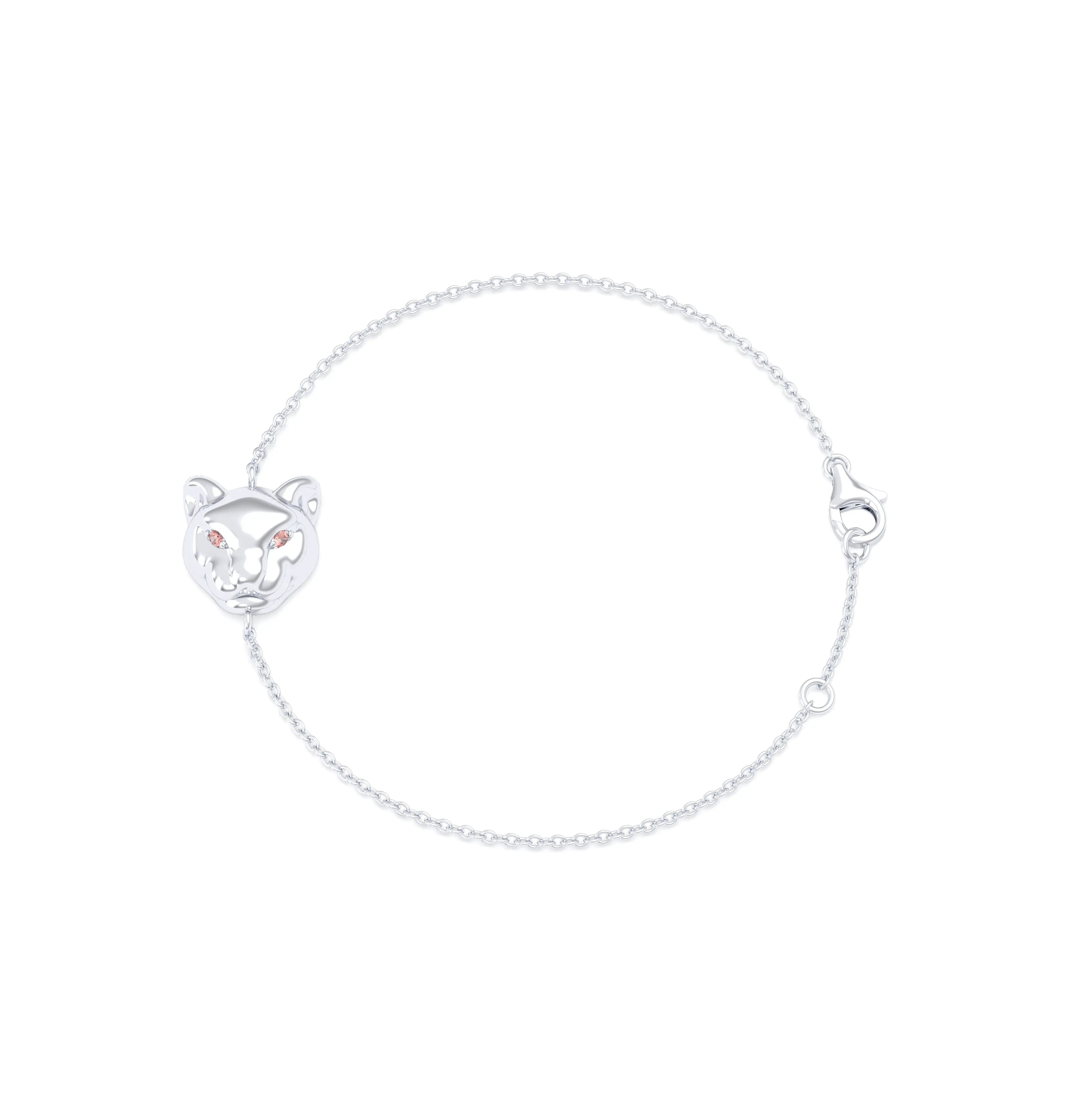 Bracelet Féline en or blanc 18 carats et pierres précieuses