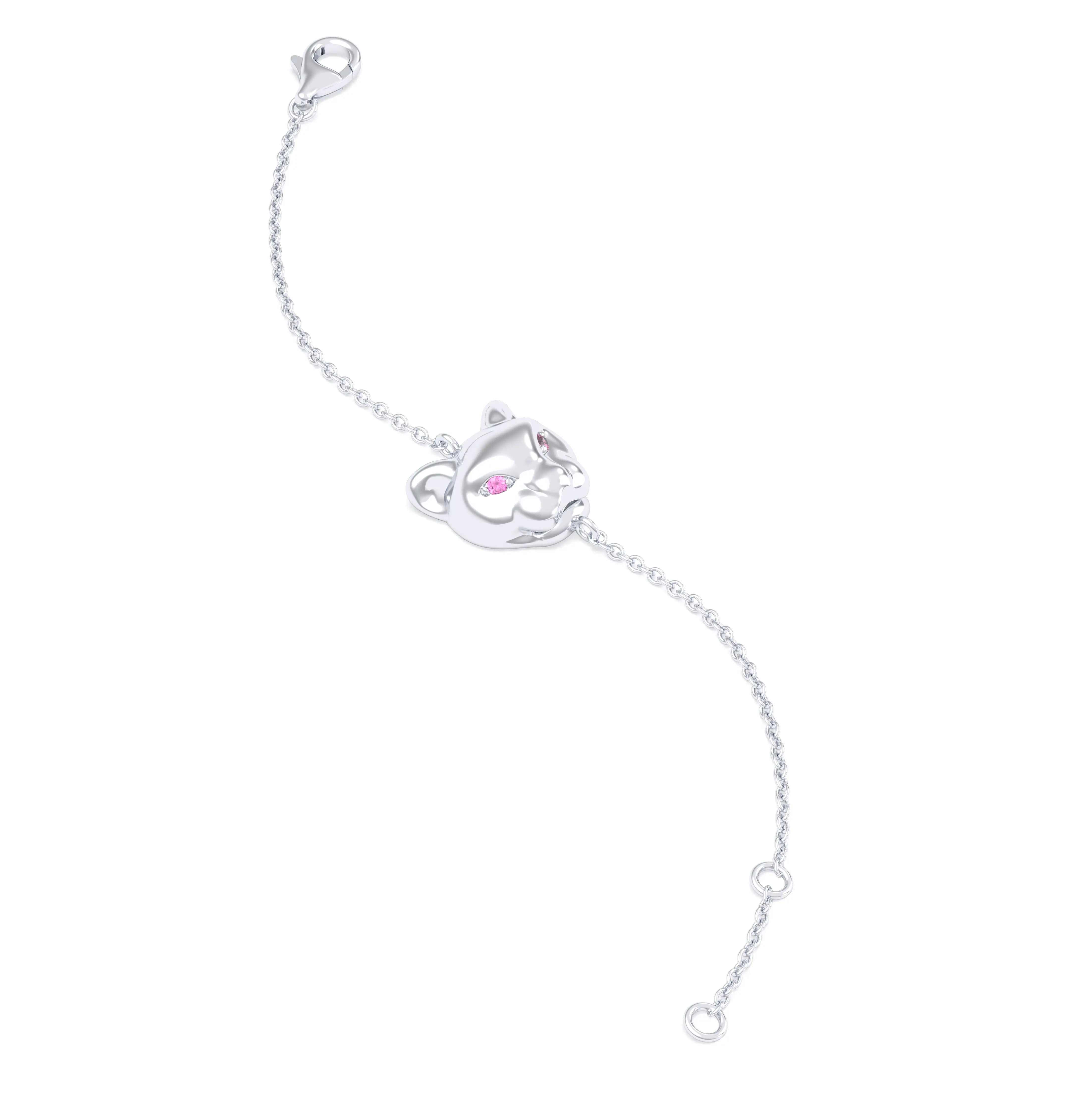 Bracelet Féline en or blanc 18 carats et pierres précieuses