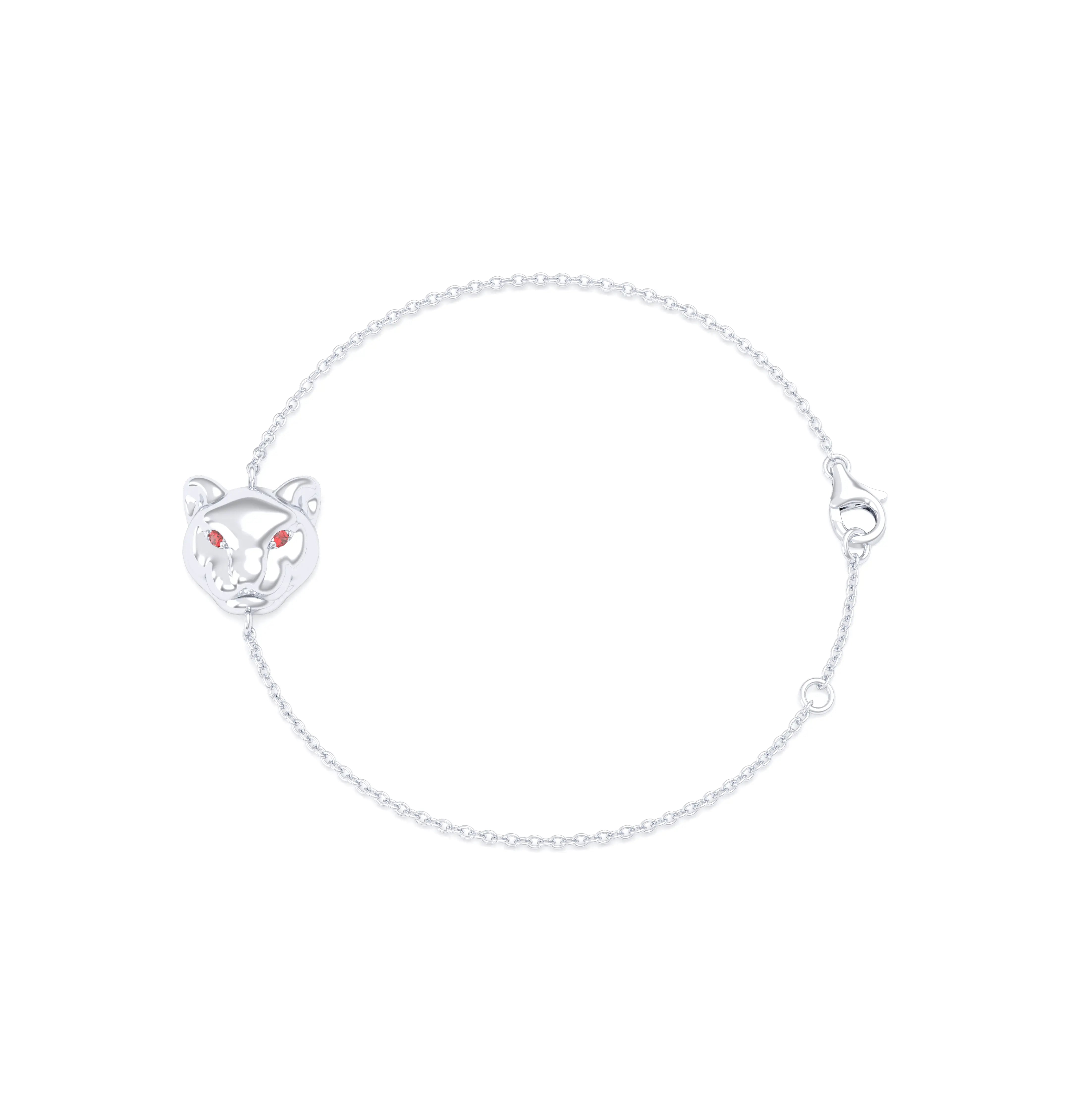 Bracelet Féline en or blanc 18 carats et pierres précieuses