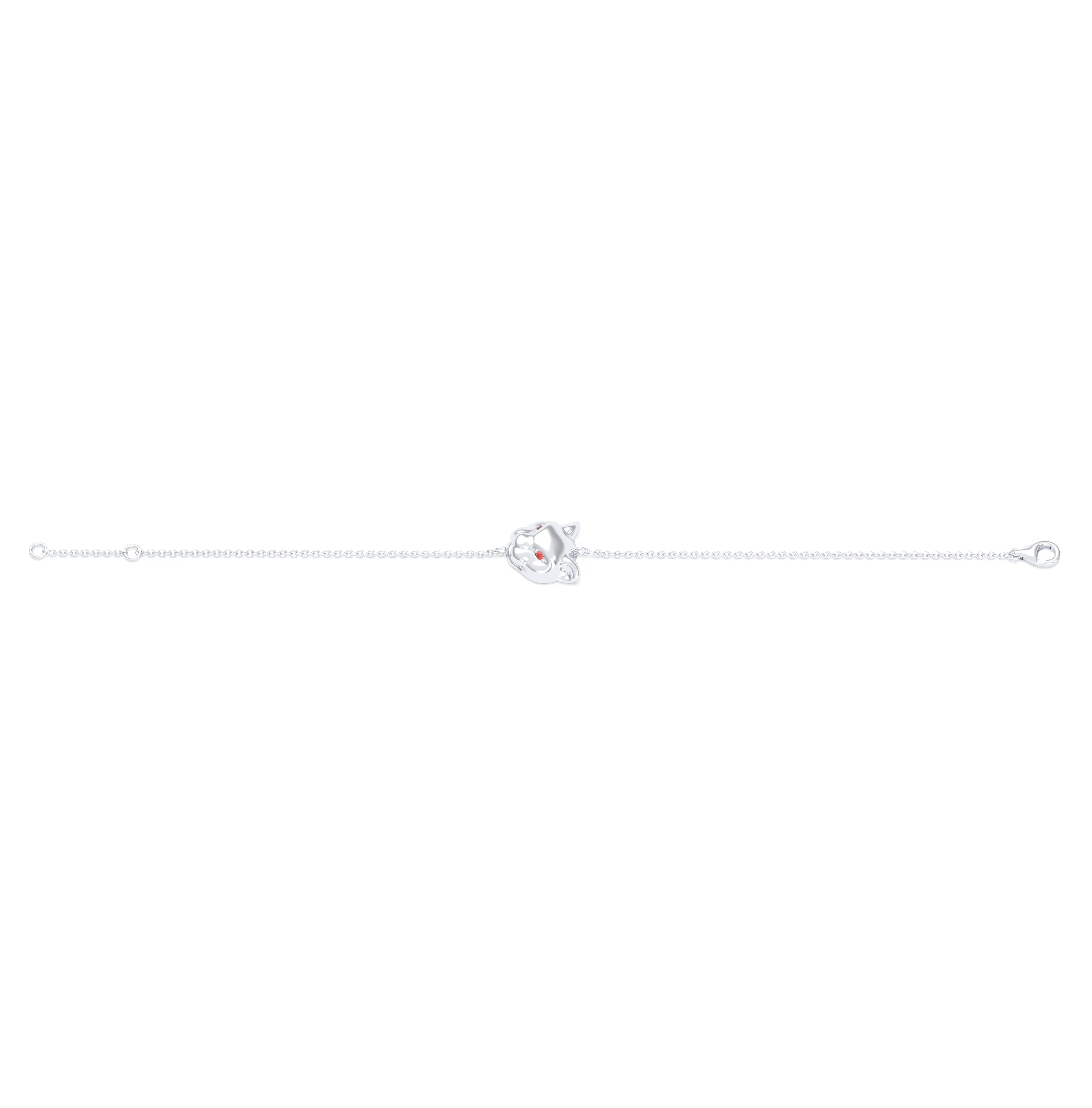 Bracelet Féline en or blanc 18 carats et pierres précieuses