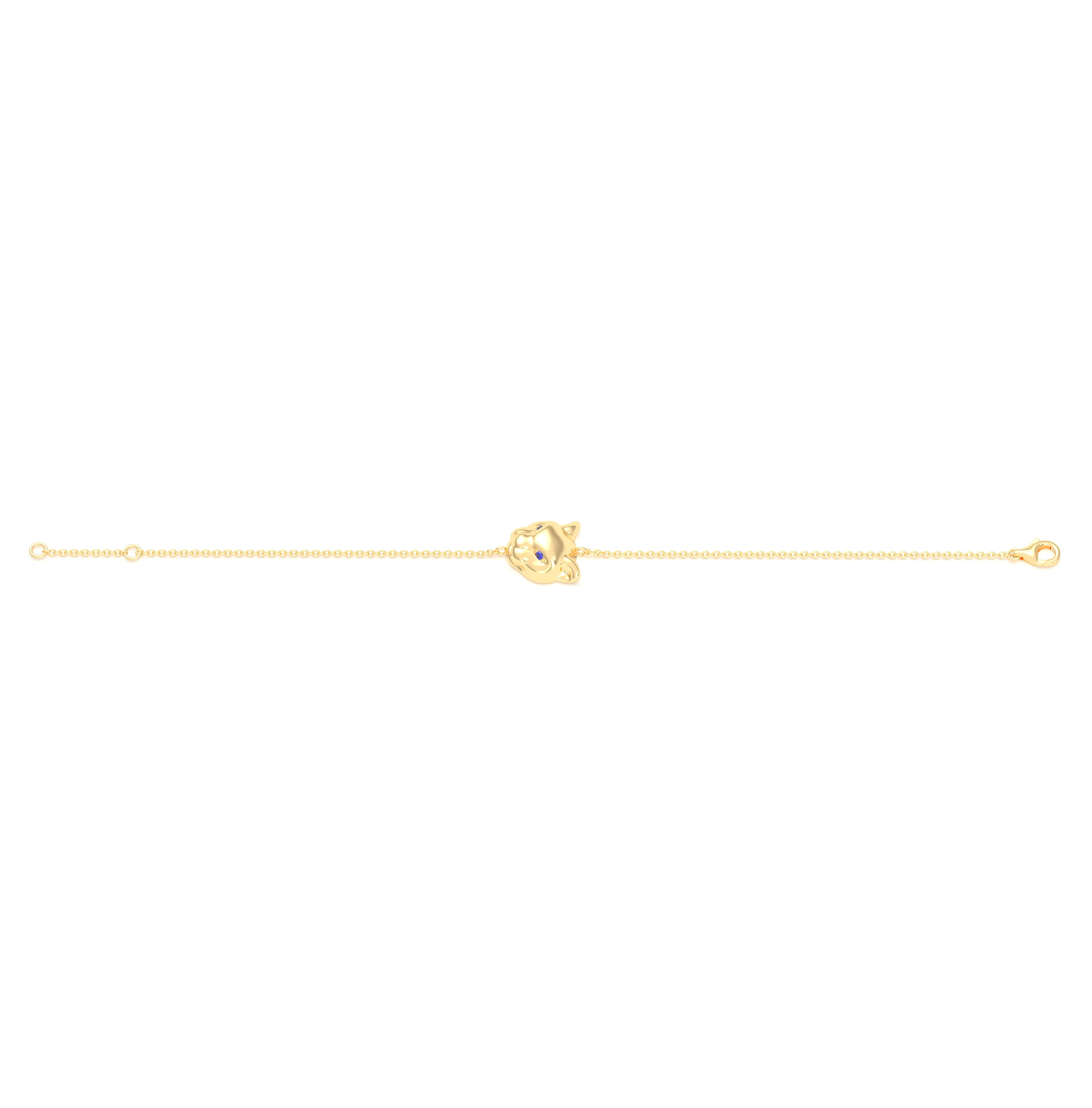 Bracelet Féline en or jaune 18 carats et pierres précieuses