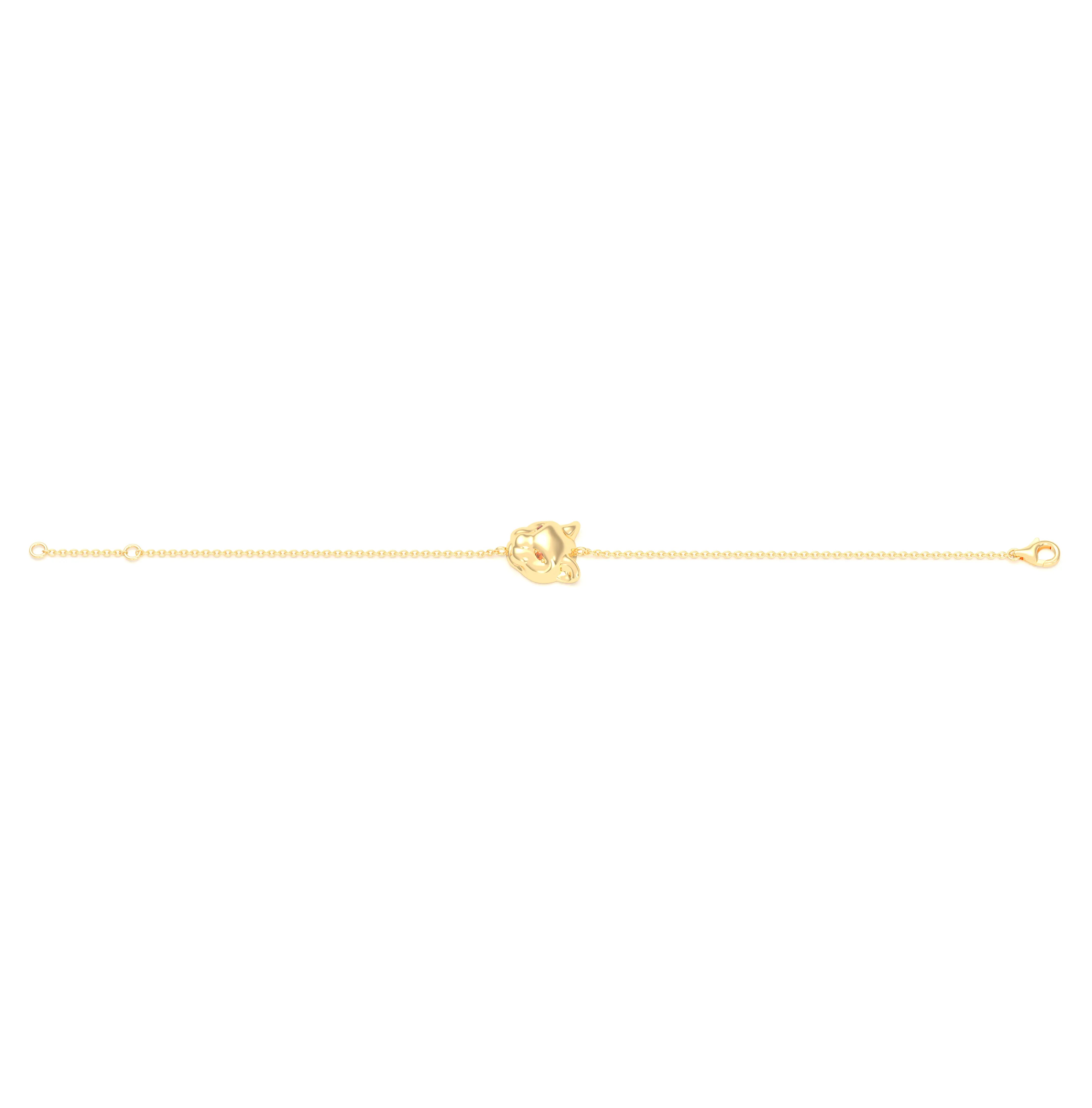 Bracelet Féline en or jaune 18 carats et pierres précieuses