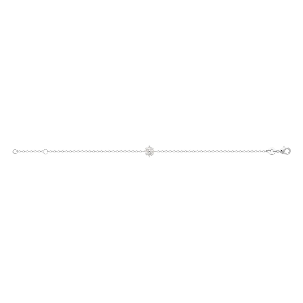 Bracelet fleur de zircons en argent 925
