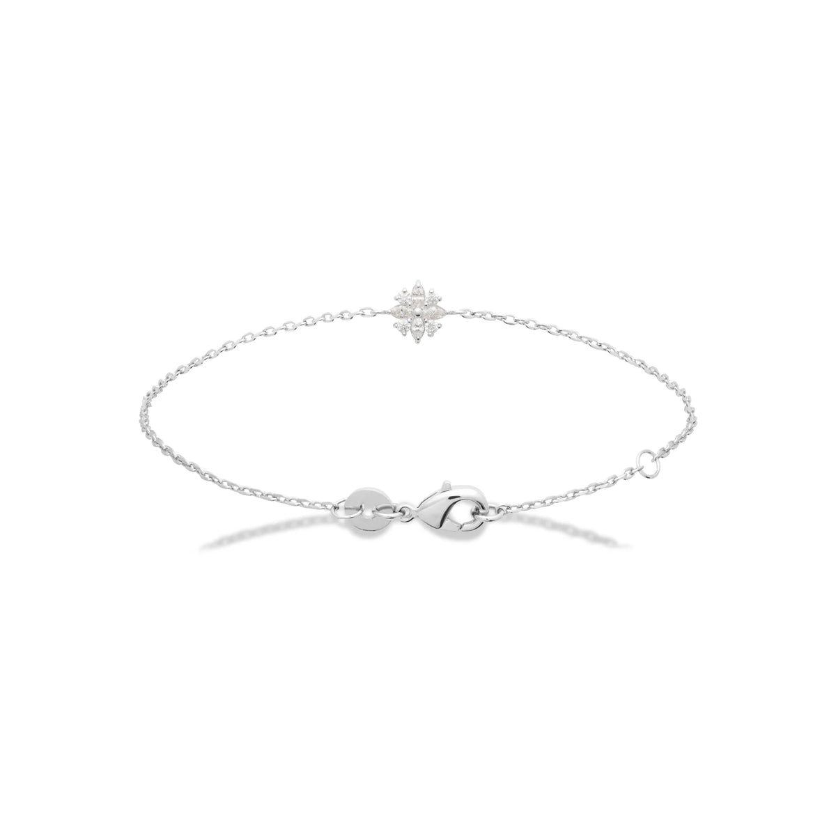 Bracelet fleur de zircons en argent 925