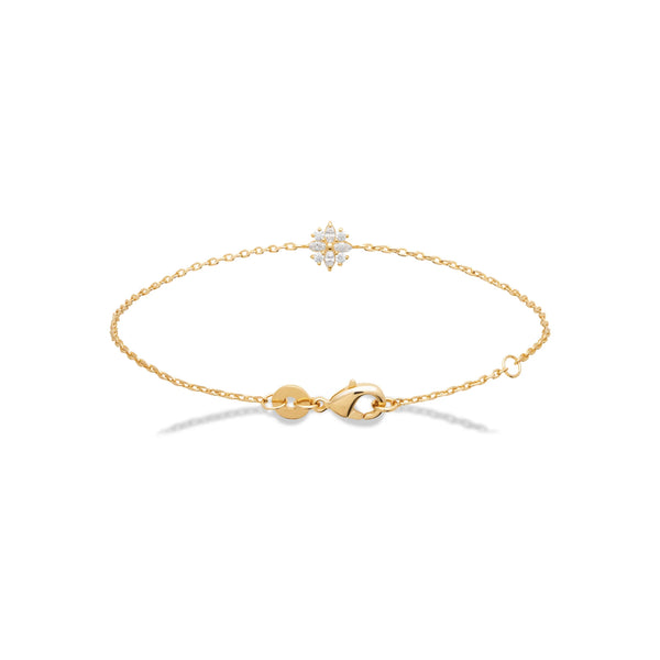 Bracelet fleur de zircons en plaqué or