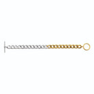 Bracelet gourmette bicolore dorée et argentée en acier