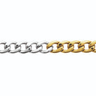 Bracelet gourmette bicolore dorée et argentée en acier