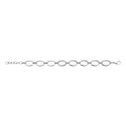 Bracelet gros maillons ovales plats en acier PVD argenté