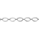 Bracelet gros maillons ovales plats en acier PVD argenté