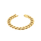 Bracelet grosse maille gourmette en acier PVD doré