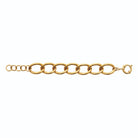 Bracelet grosse maille ovale texturée en acier PVD doré