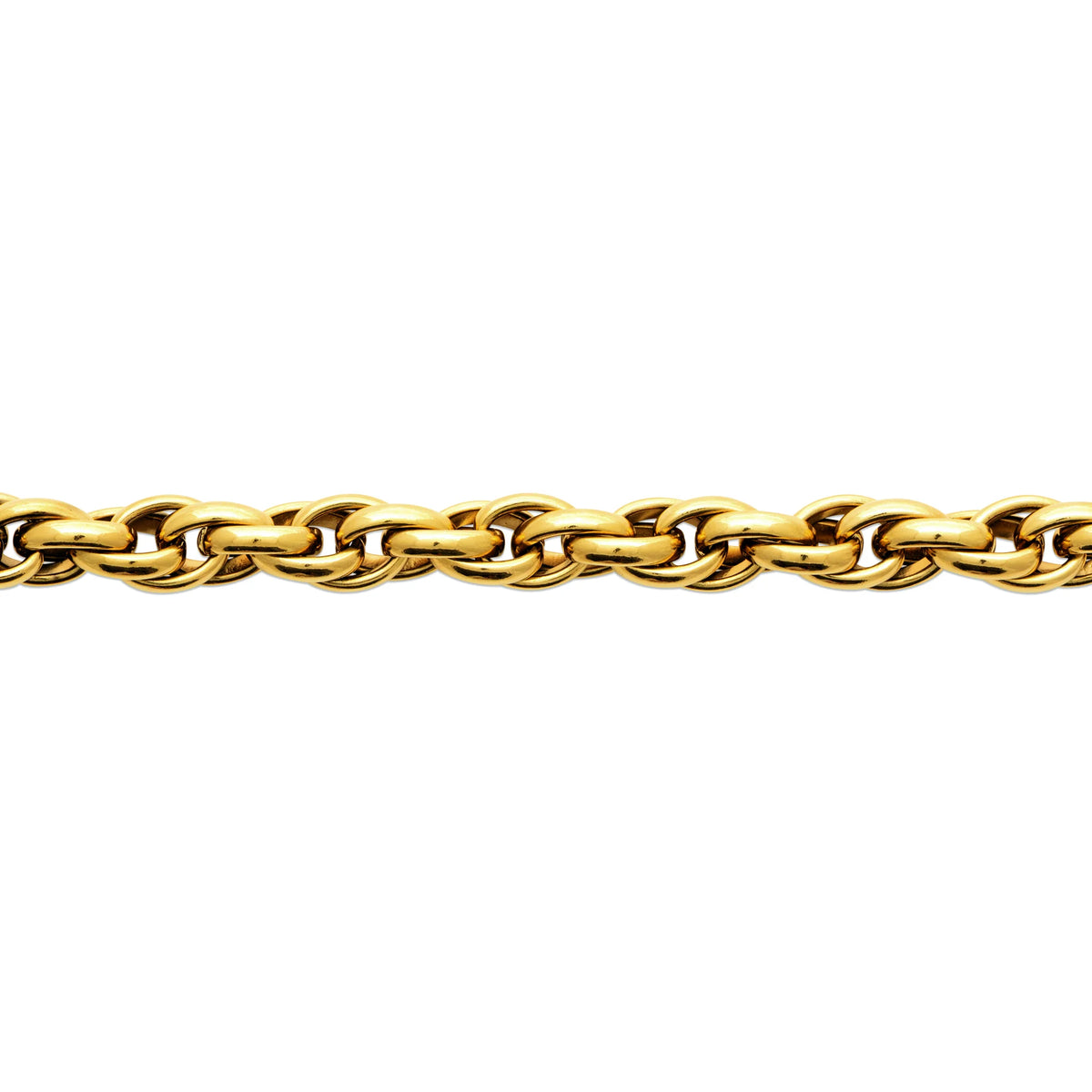 Bracelet grosse maille torsadée et fermoir boule en acier PVD doré