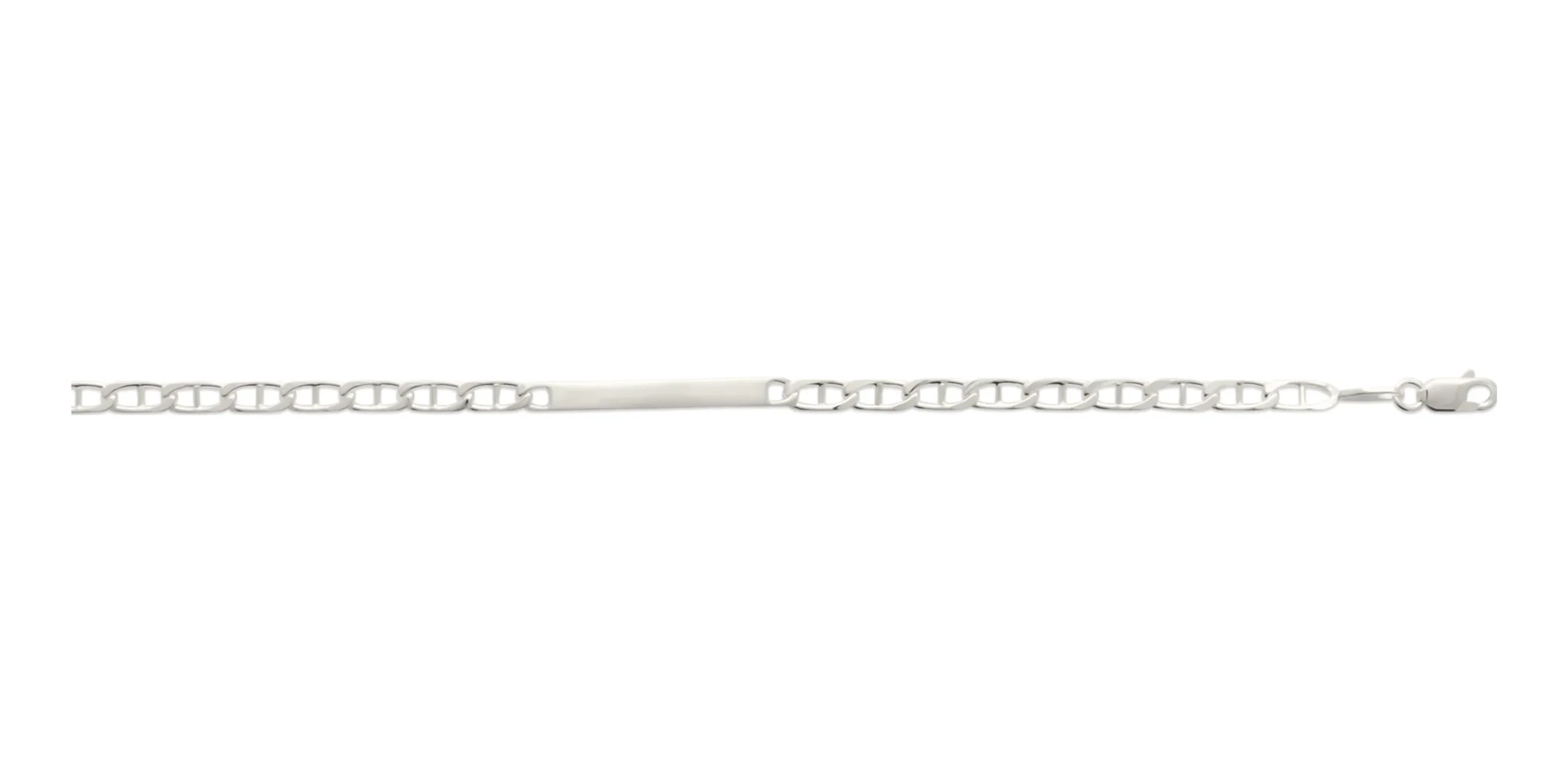 Bracelet identité chaîne fine en argent 925 18 cm