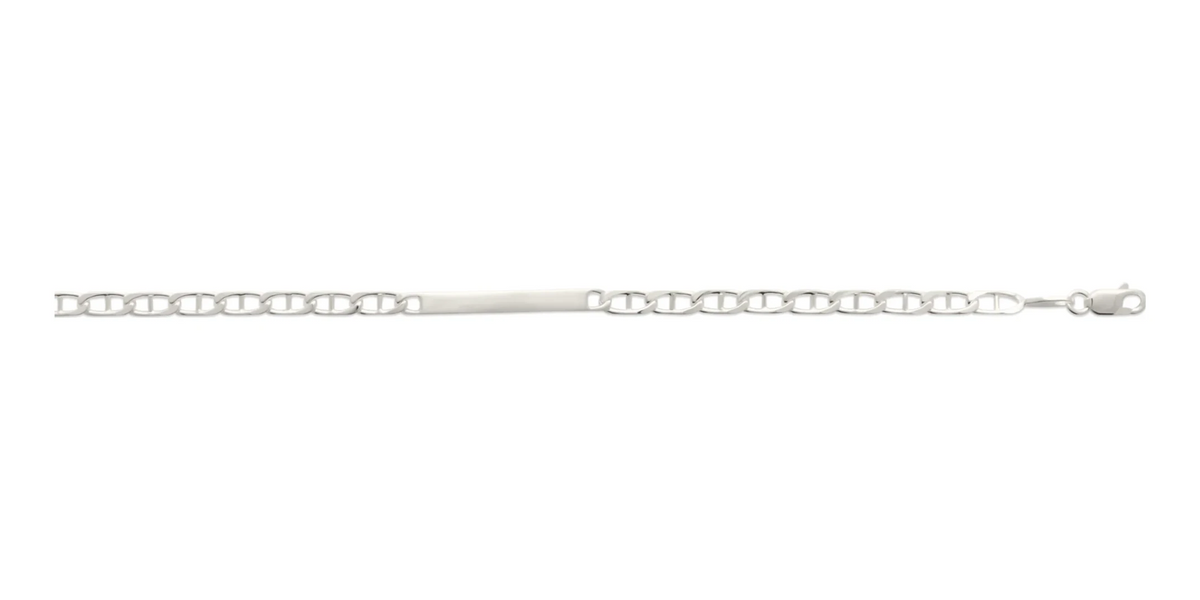 Bracelet identité chaîne fine en argent 925 18 cm