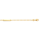 Bracelet identité enfant maille figaro 1,8 mm en plaqué or, 15 cm