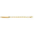 Bracelet identité enfant maille figaro 2,2 mm en plaqué or, 15 cm