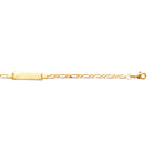 Bracelet identité enfant maille figaro 2,5 mm en plaqué or, 16 cm