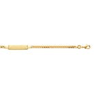 Bracelet identité enfant maille gourmette 2,5 mm en plaqué or, 16 cm