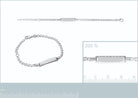 Bracelet identité enfant maille large 3,2 mm en argent 925 rhodié, 16 cm