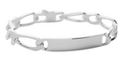 Bracelet identité maille figaro 1+1 7 mm en argent 925 homme 21 cm