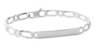 Bracelet identité maille figaro 1+1 en argent 925 18 cm vu de profil