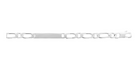 Bracelet identité maille figaro 1+1 en argent rhodié 21 cm