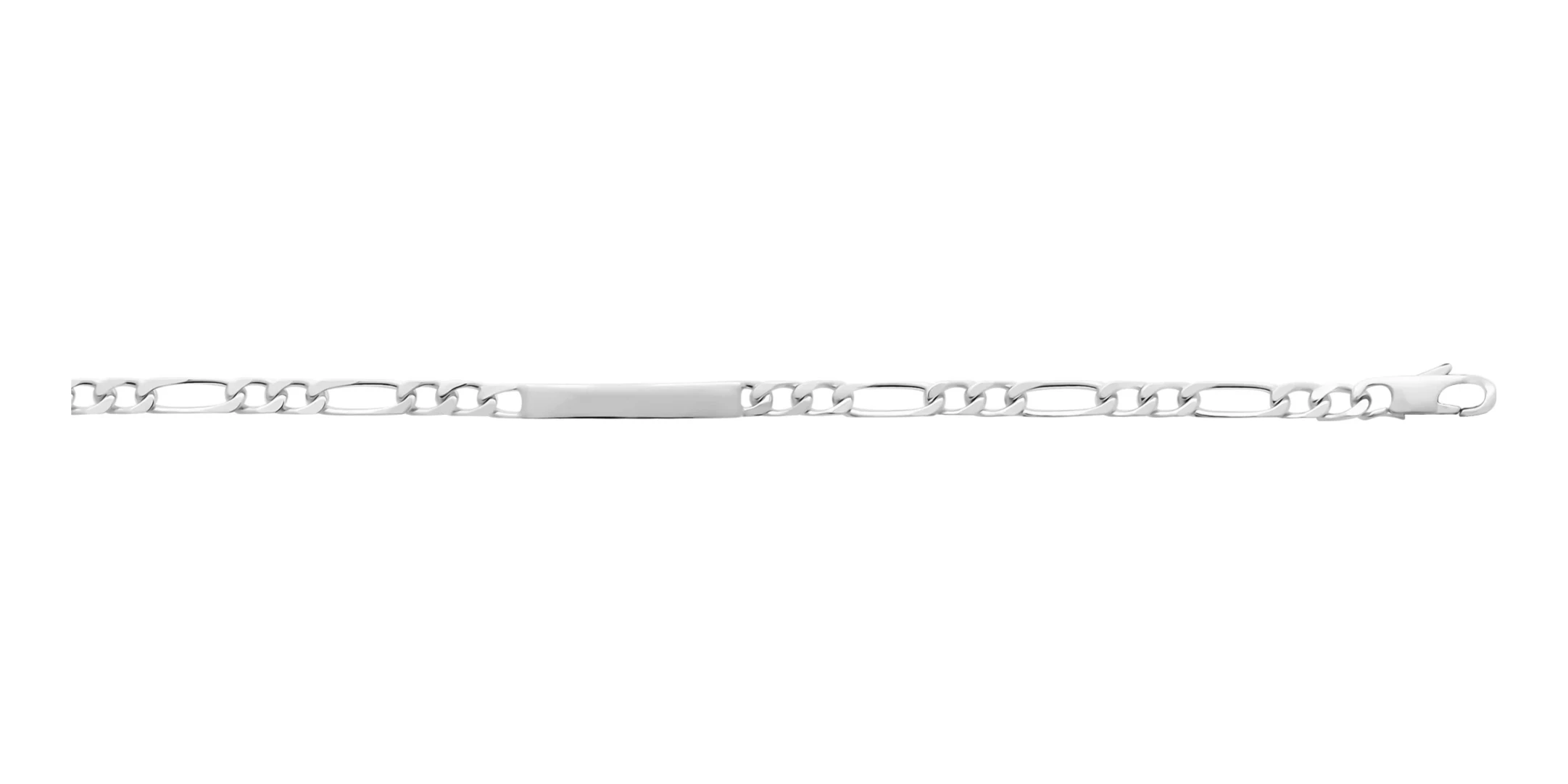 Bracelet identité maille figaro 1+2 en argent 925 18 cm