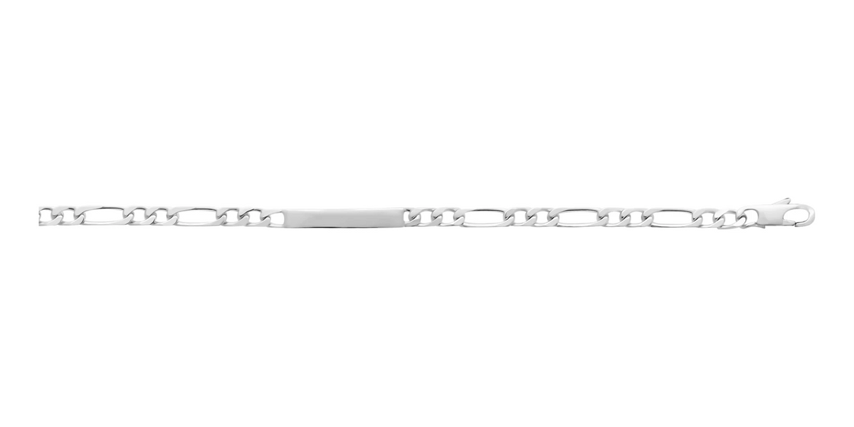 Bracelet identité maille figaro 1+2 en argent 925 18 cm