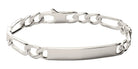 Bracelet identité maille figaro 1+2 en argent 925 20 cm