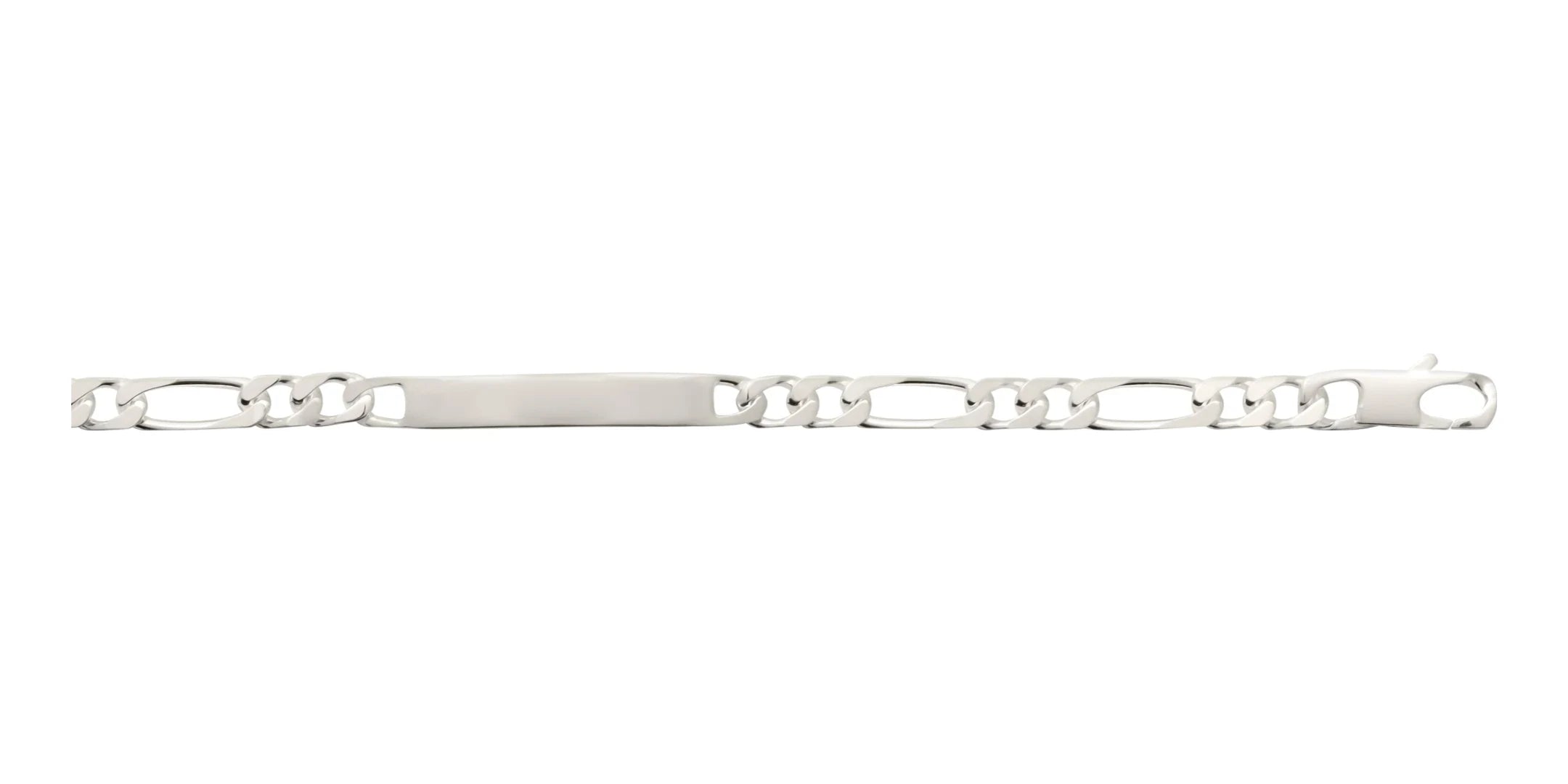 Bracelet identité maille figaro 1+2 en argent 925 20 cm